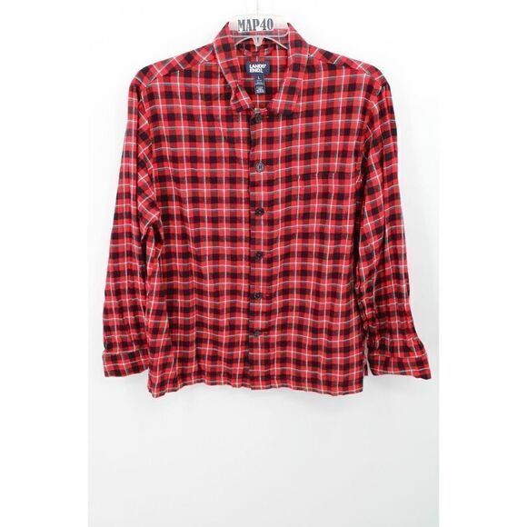 LAND'S END PAJAMAS RED PLAID TOP LARGE 42-44 PANTS L 36-38 - Picture 6 of 11